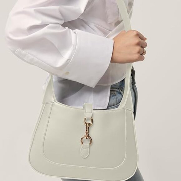 Neiman Marcus White Horsebit Buckle Reverie Bag - Picture 2 of 4